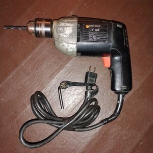 Black & Decker Black and Gray 1/2" Corded Drill with Key